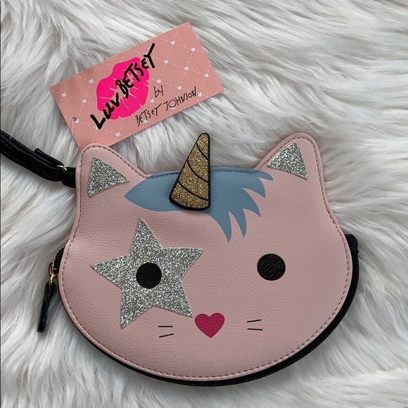 Betsey Johnson Handbags - Betsey Johnson Cat Unicorn Wristlet NWT